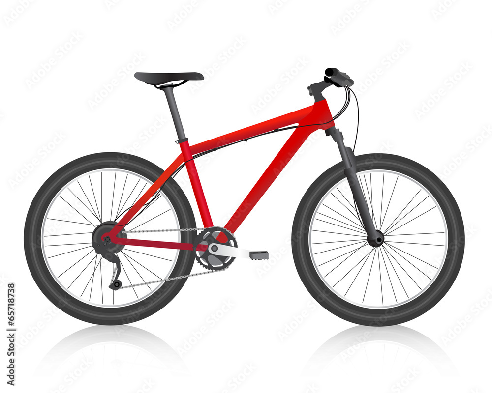 realistic mountain bike red vector