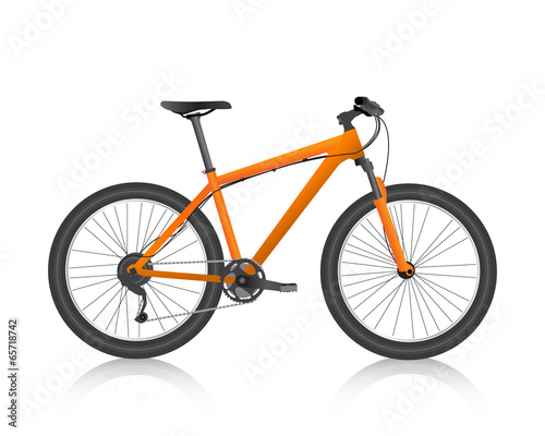realistic mountain bike orange vector
