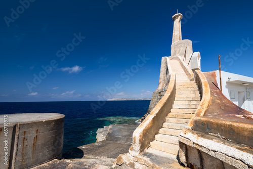 Near Marfa Harbour Malta gozo island on background photo