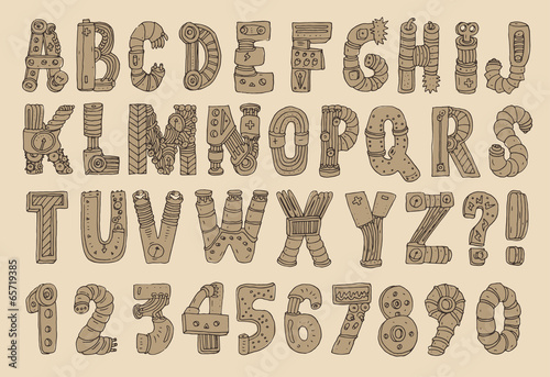 original cartoon robot font (type)