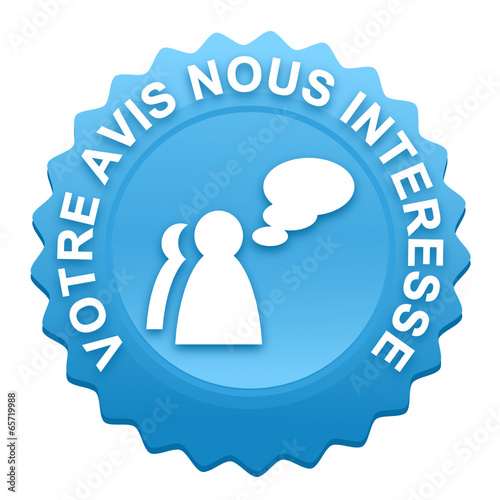 votre avis nous intéresse sur bouton web denté bleu