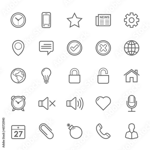 Set of Outline stroke General icon Vector illustration