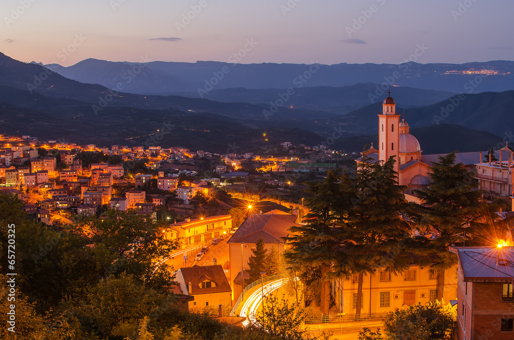 Mountain town - Lanusei (Sardinia, Italy) at night