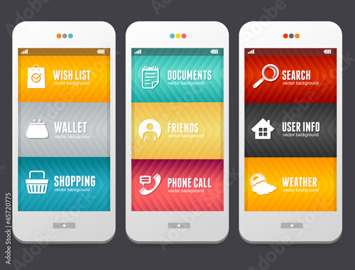 Vector Flat Web elements. Applications Templates