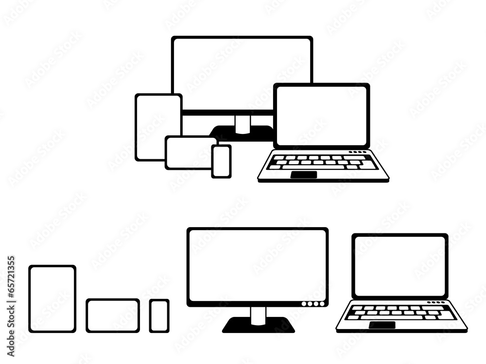 simple scheme of responsive devices, illustration simple scheme of responsive devices, illustration