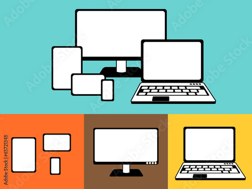 simple scheme of responsive devices, illustration