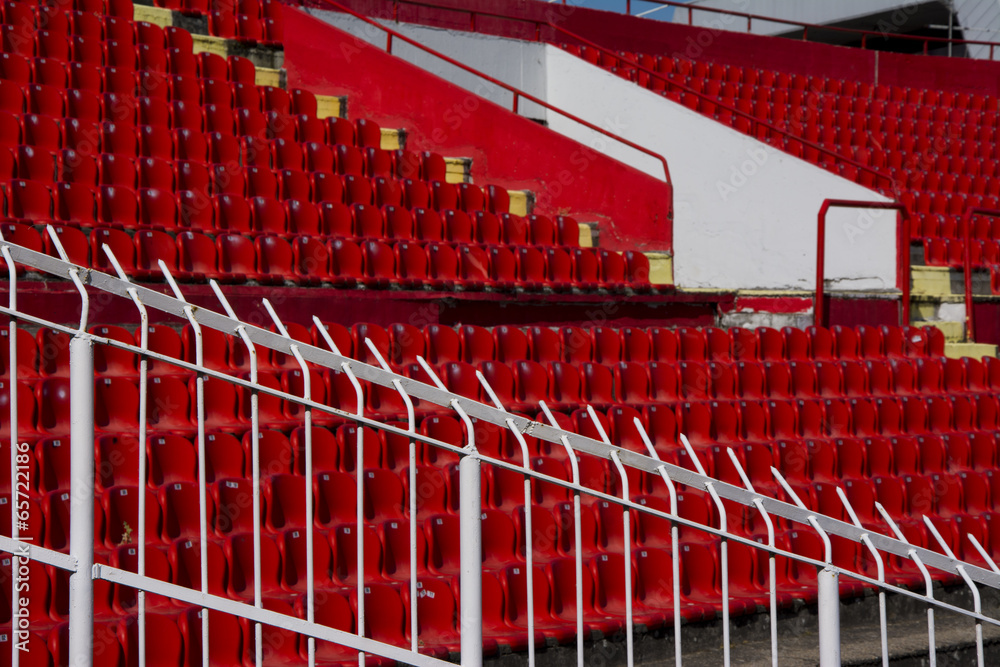 Fototapeta premium Seats red at stadium