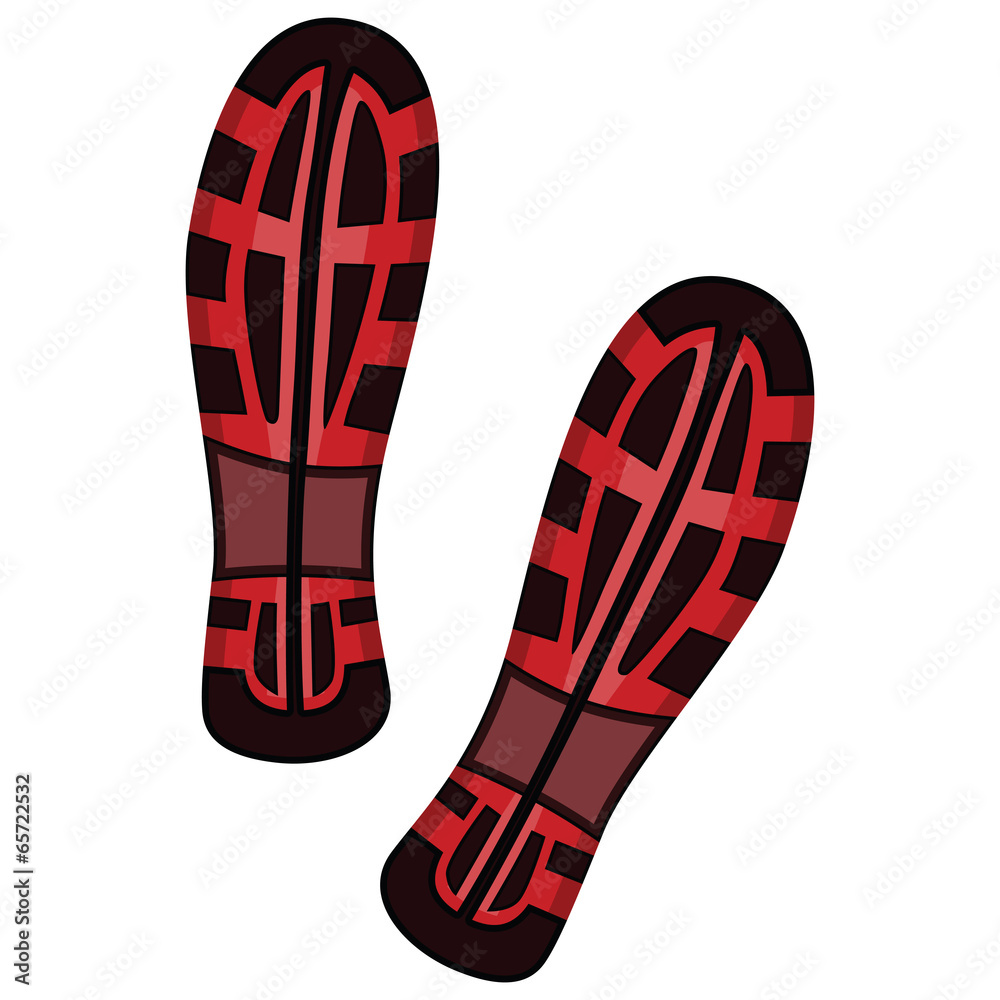 shoe print isolated on white background, vector shoe print isolated on white background, vector
