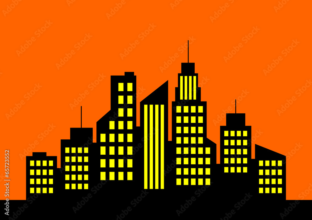 Evening city icon