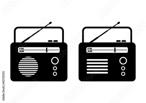 Radio on white background