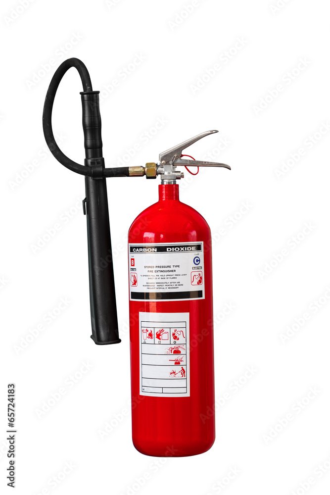 Obraz premium Dry chemical fire extinguisher on white background