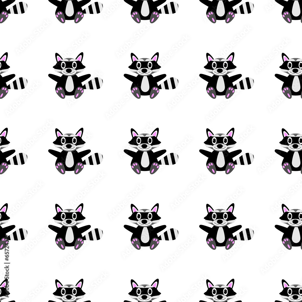 Obraz premium Racoon seamless pattern