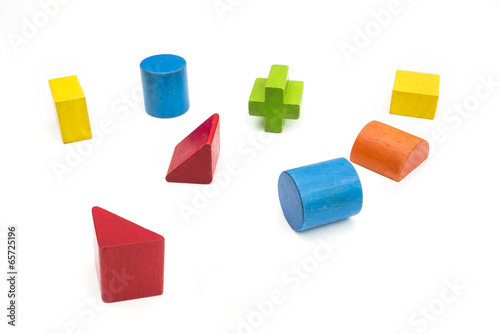 Various colored wooden for shape