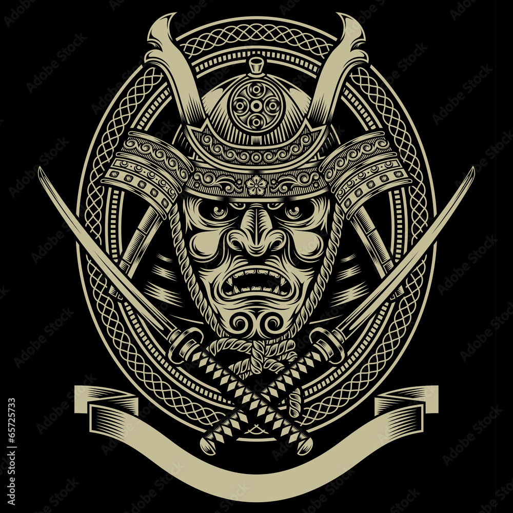 Samurai Warrior With Katana Sword Stock Vector | Adobe Stock