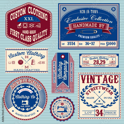 vector set of vintage labels for clothes