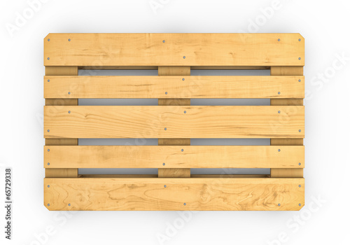 Bilde på lerret Wooden pallet isolated on white background