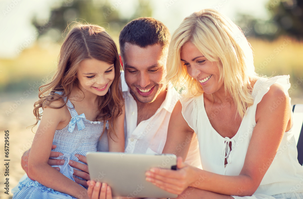 happy family with tablet pc taking picture happy family with tablet pc taking picture
