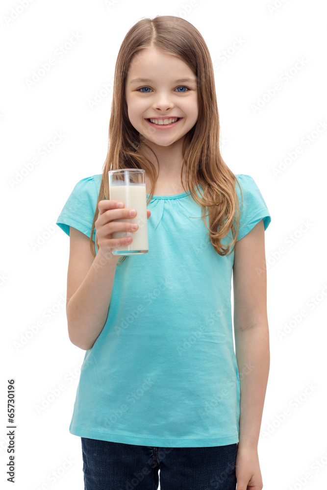 smiling little girl with glass of milk smiling little girl with glass of milk