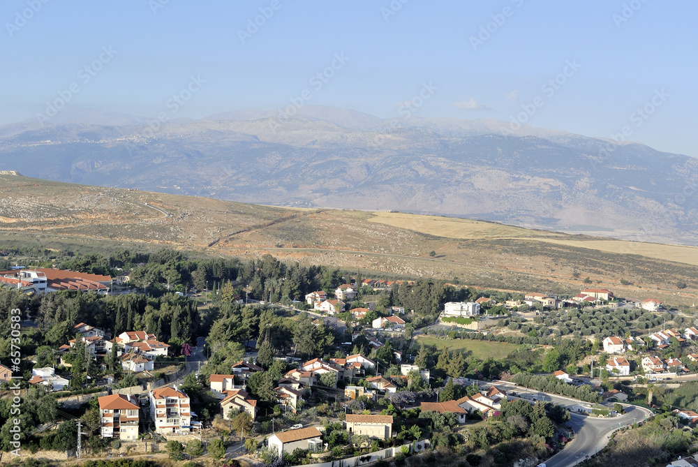 Metula village landscape in Upper Galilee.