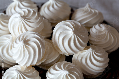 French vanilla meringue cookies and  coffee beans