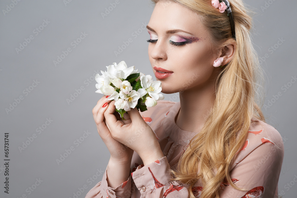 beautiful girl with a wreath beautiful girl with a wreath