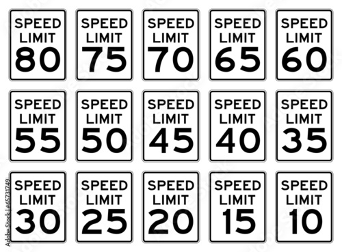 Speed Signs Set