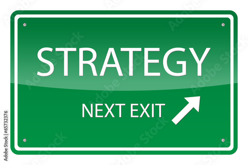 Green road sign, vector - Strategi