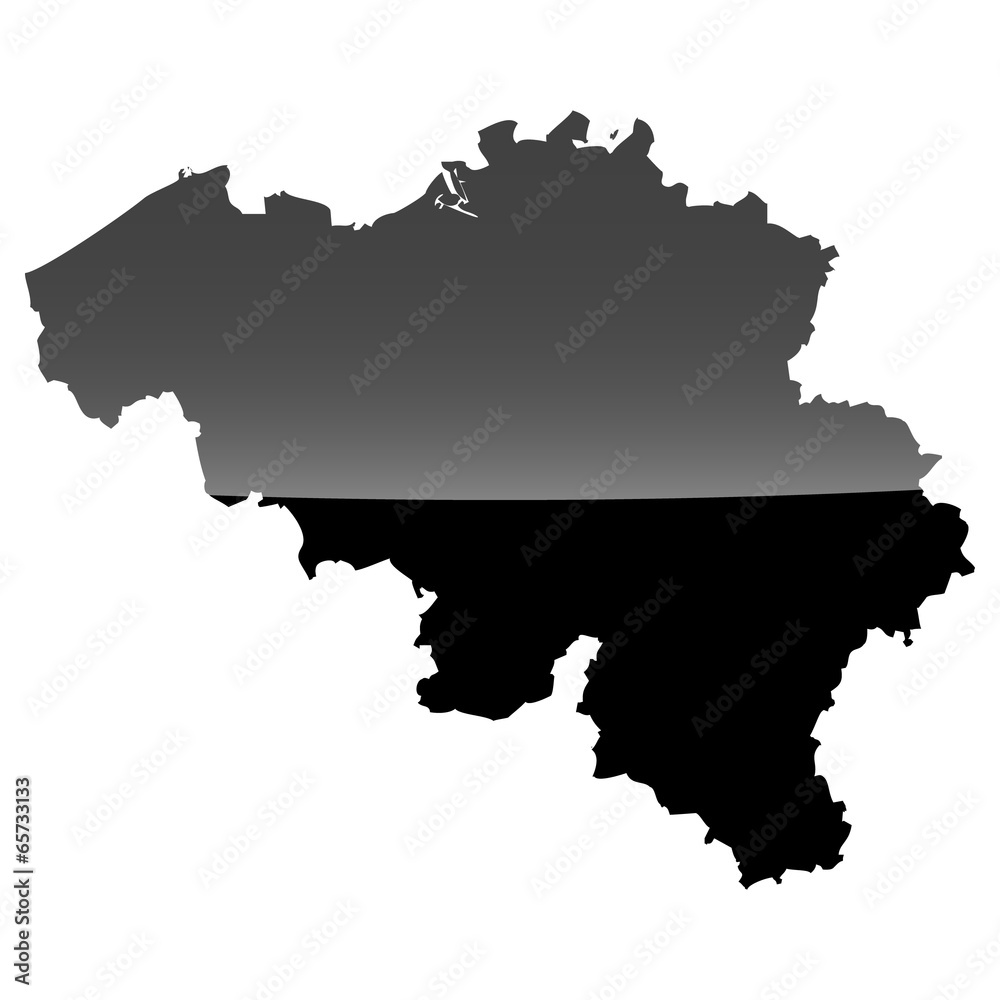 High detailed vector map - Belgium.