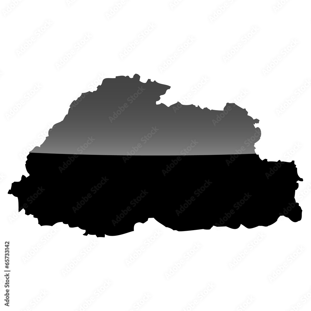 Fototapeta premium High detailed vector map - Bhutan.