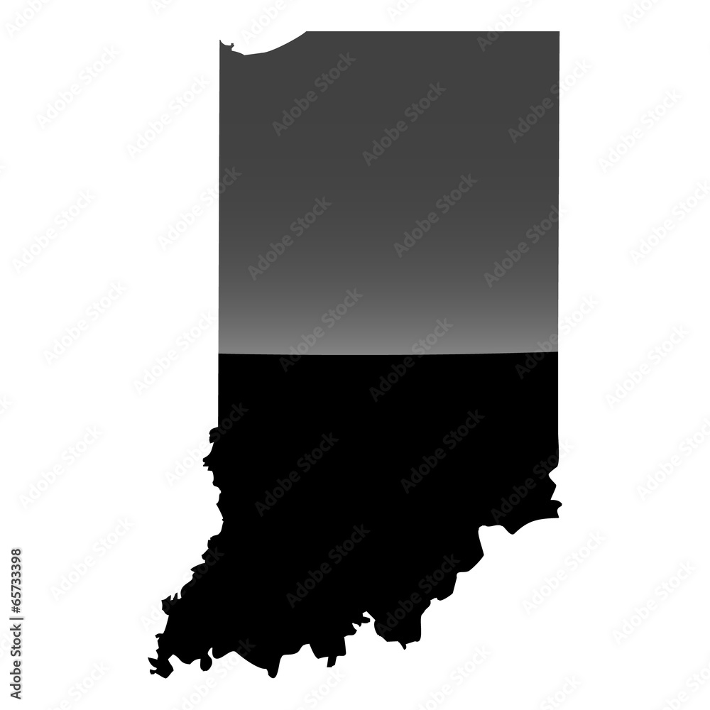 Fototapeta premium High detailed vector map - Indiana.