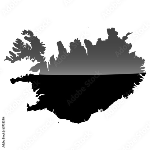 High detailed vector map - Iceland.