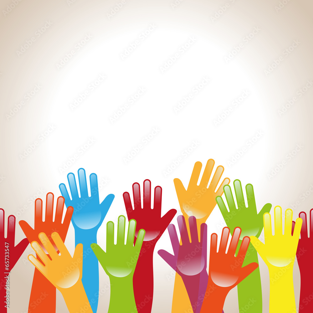 Obraz premium Bunte Hände Hintergrund