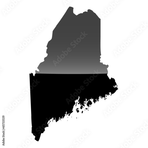 High detailed vector map - Maine.