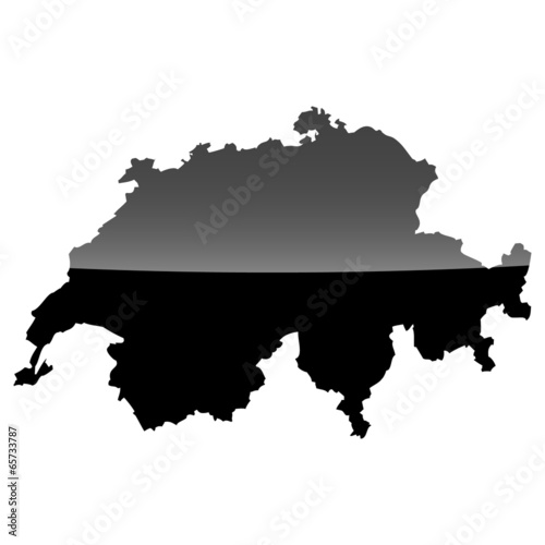 High detailed vector map - Switzerland.