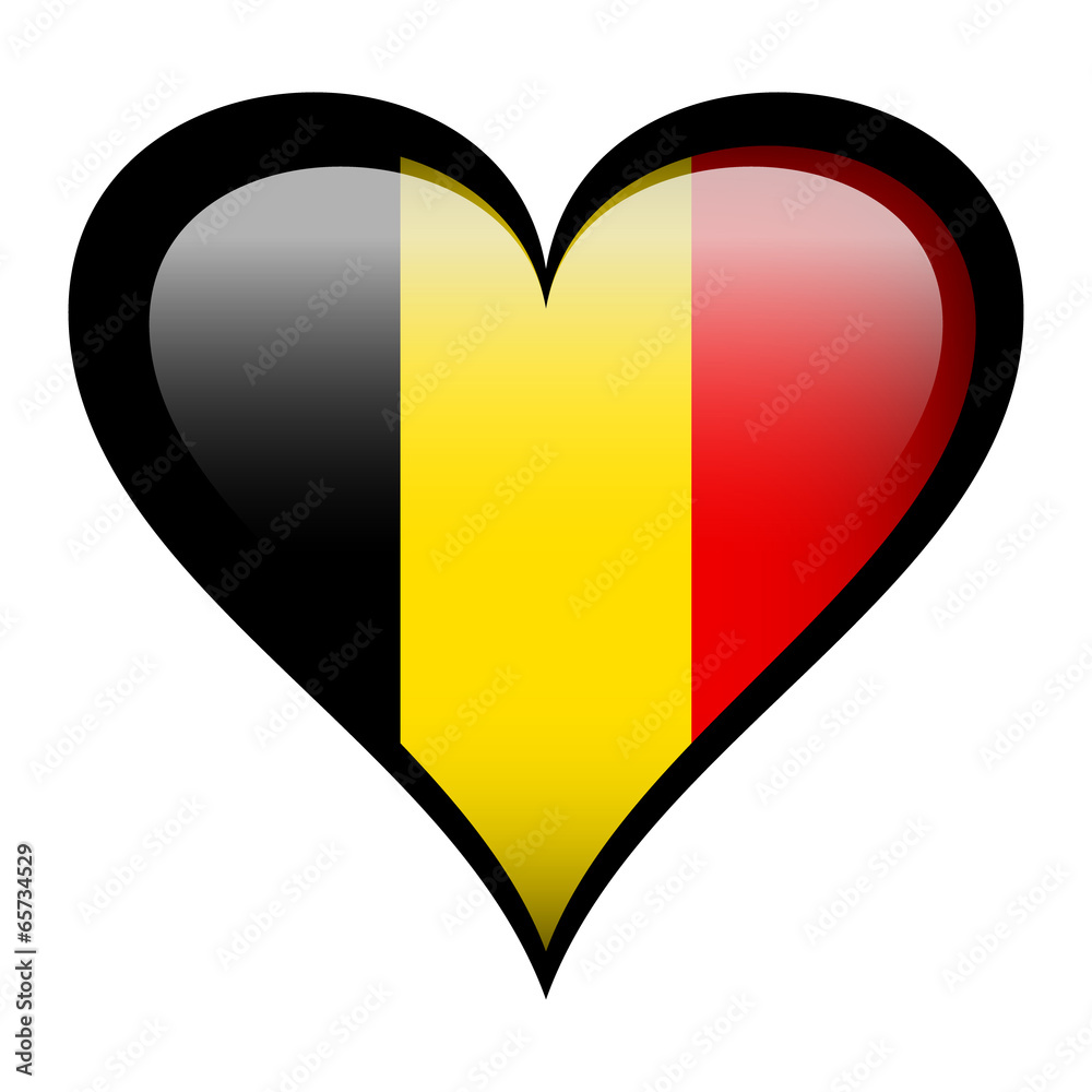 Fototapeta premium Belgium flag in heart