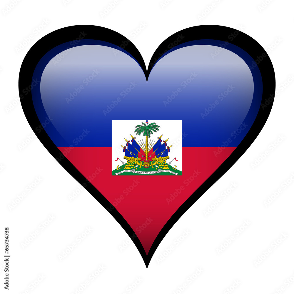 Fototapeta premium Haiti flag in heart
