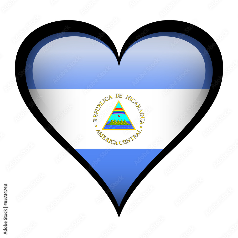 Nicaragua flag in heart