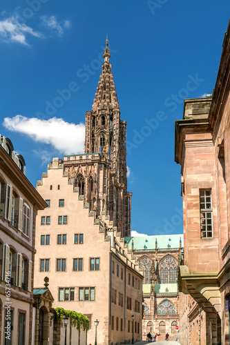 View on Strasbourg Cathedral from Rue Merciere