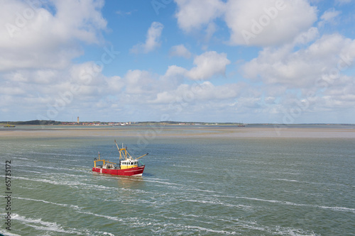Dutch fishing boat at wadden sea