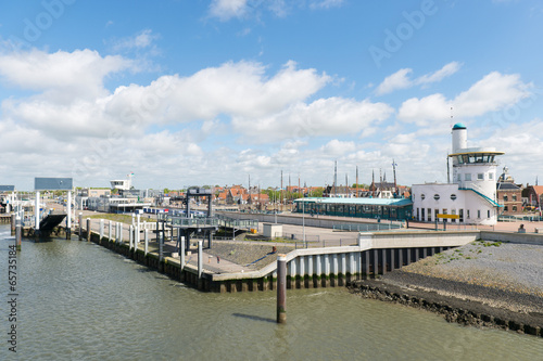 Harbor in Dutch Harlingen