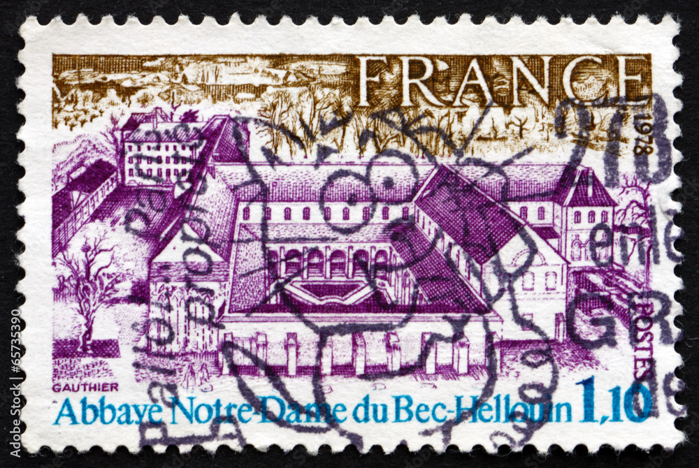 Postage stamp France 1978 Our Lady of Bec-Hellouin Abbey