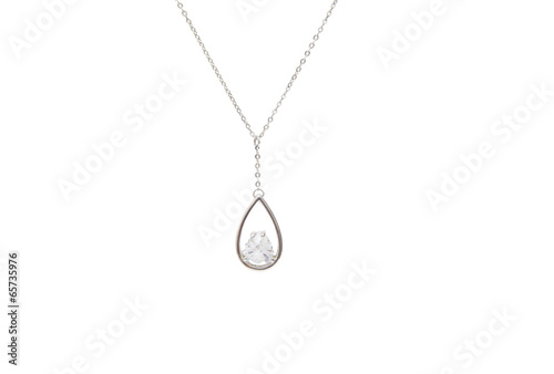 Slika na platnu Silver necklace isolated on the white background
