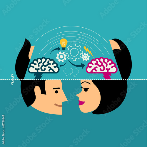 Flat design concepts for creative brainstorming