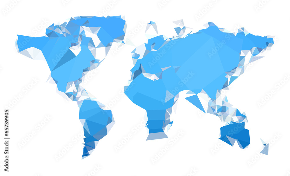 Obraz premium Geometric blue worldmap