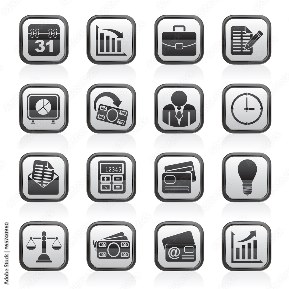 Business and office icons - vector icon set Business and office icons - vector icon set