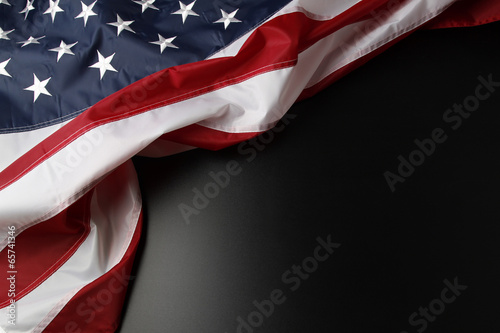 Carta da parati American flag on black background