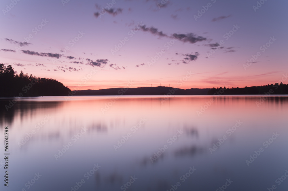 Twilight scene over a Swedish lake