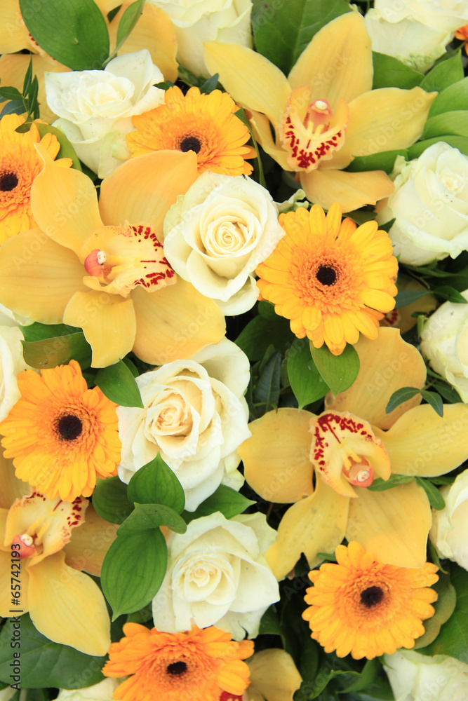 Cymbidium orchids, Gerberas and roses Cymbidium orchids, Gerberas and roses