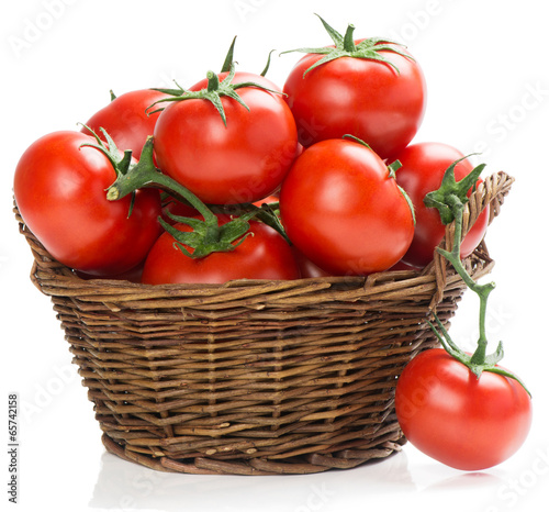 Tomatoes  in a wicker basket