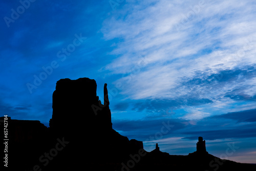 West Miten Silhouette in Monument Valley at Sunrise photo
